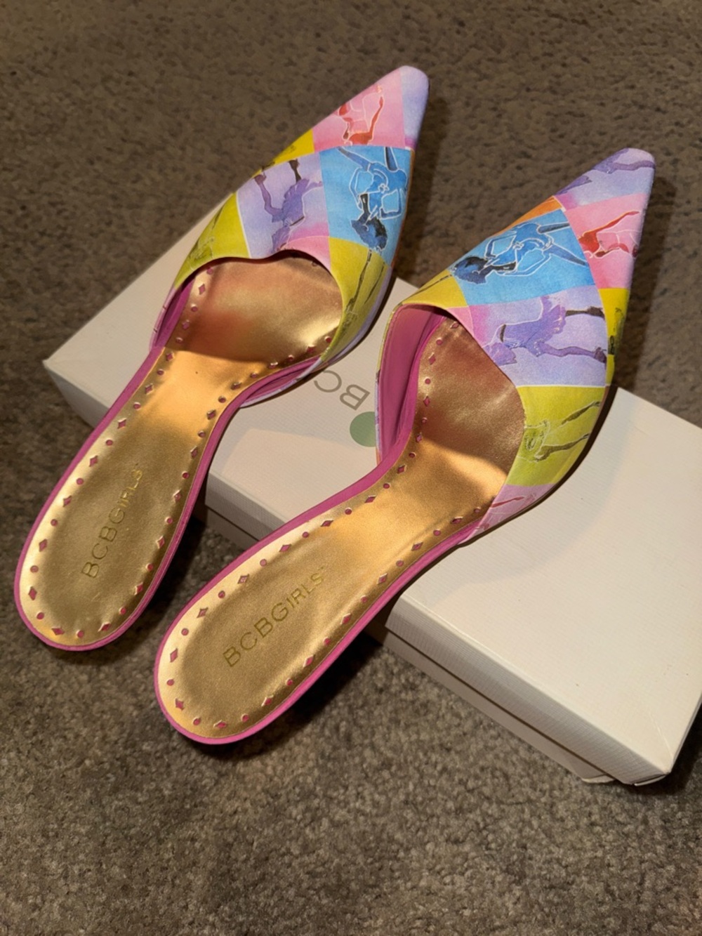 BCBGeneration Multicolor Pointed-Toe Slip-On Mules - Picture 4 of 6